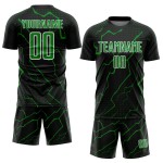 Sports Grass Green-White Sublimation Black Lightning Custom Uniform Soccer Jersey Sports Grass Green-White Sublimation Black Lightning Custom Uniform Soccer Jersey