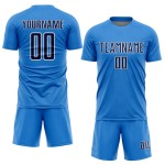Powder Sports Custom Shape Uniform Soccer Sublimation Geometric Jersey Blue Navy-White