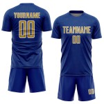 Gold-White Geometric Soccer Shape Royal Old Sports Sublimation Uniform Jersey Custom