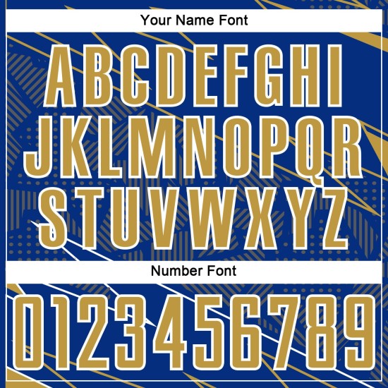 Uniform Custom Sports Royal Jersey Lines Soccer Old Gold-White Sublimation